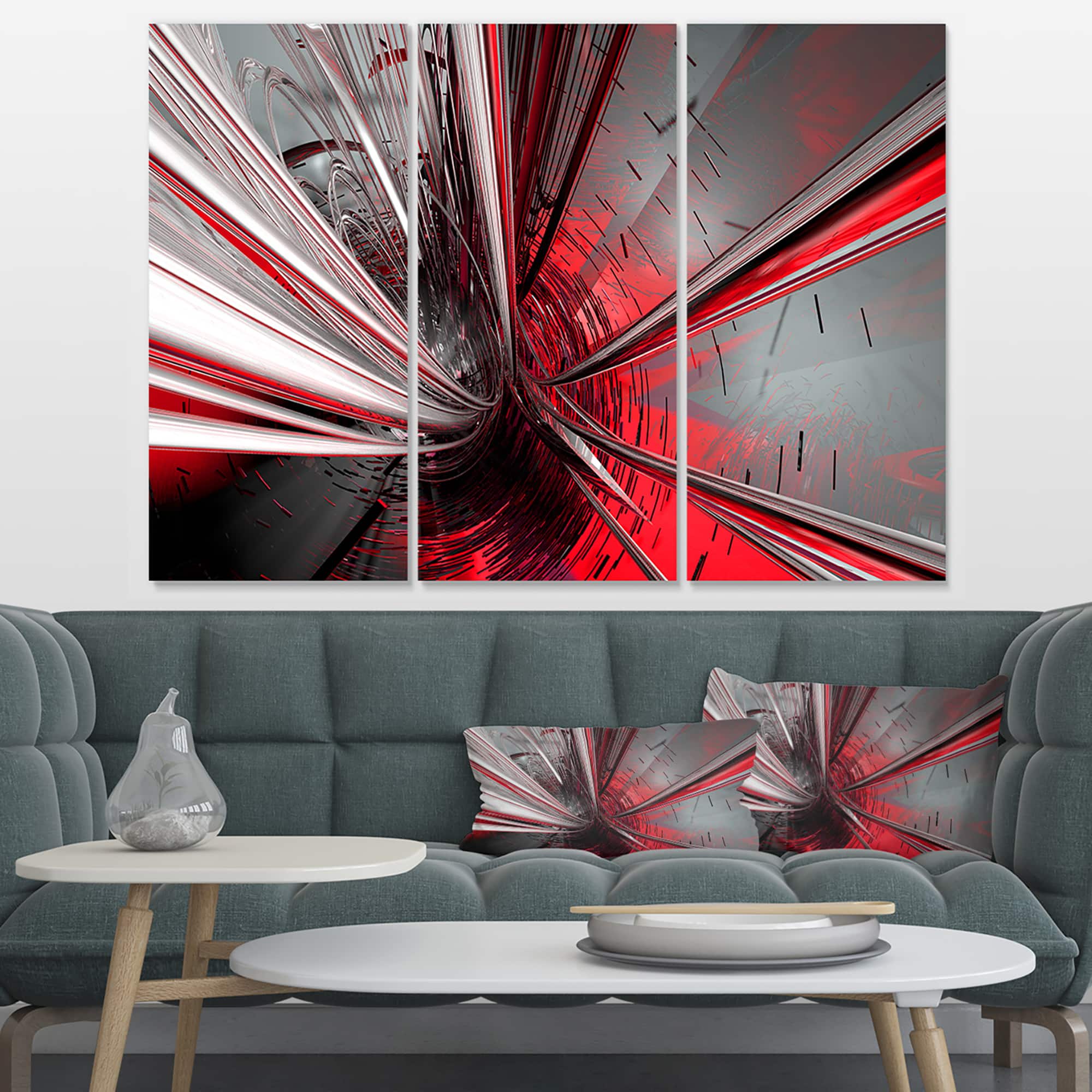 Designart - Fractal 3D Deep into Middle - Abstract Canvas Art Print